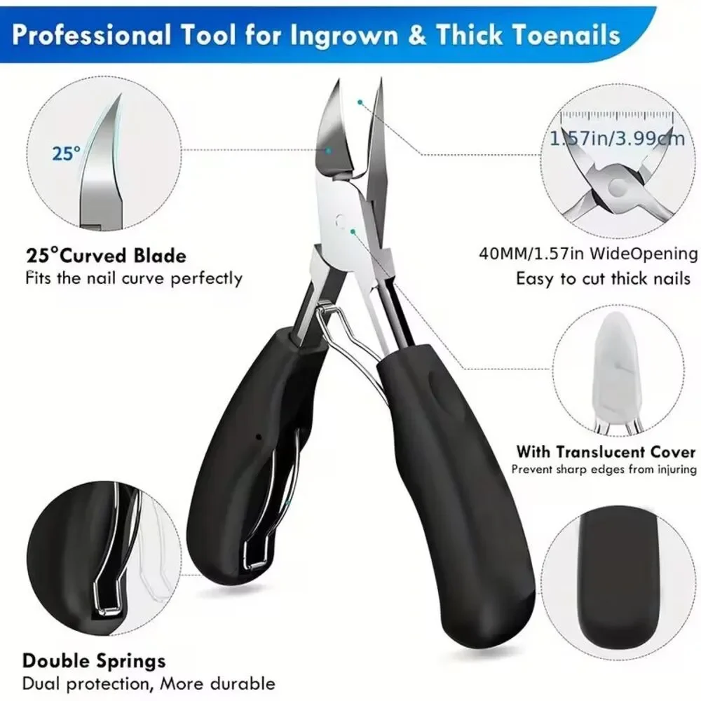 Thick Nail Clippers 6 Piece Black